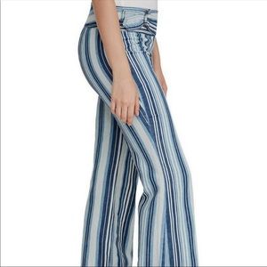 Free People striped blue flares